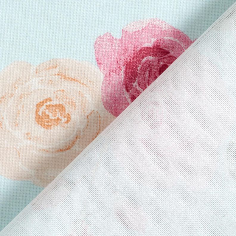 Gecoate katoen Romantische rozen – babyblauw,  image number 5