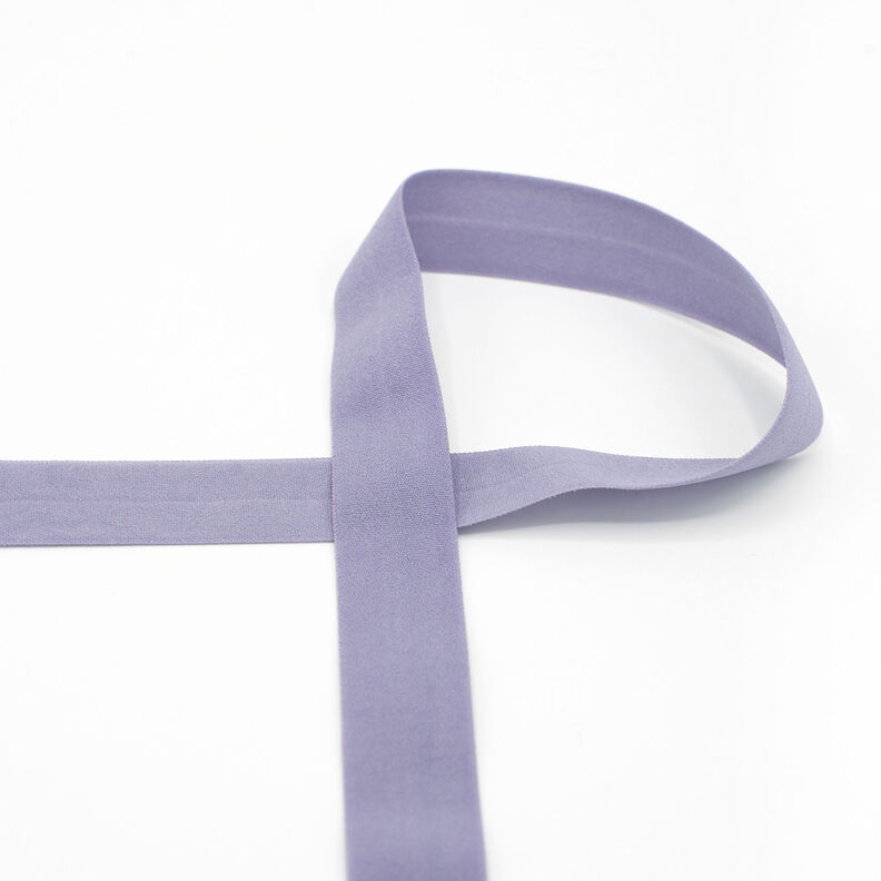 Elastisch bandje (rubberen vouw) mat [20 mm] – lila,  image number 1