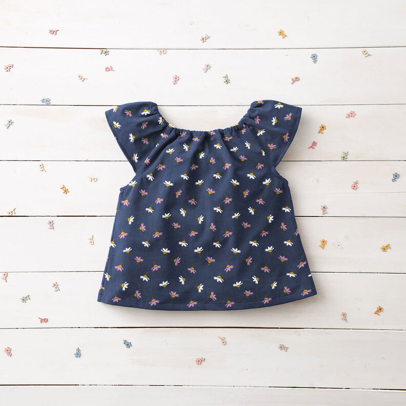 Babyrib kleine bloempjes – marineblauw,  image number 6