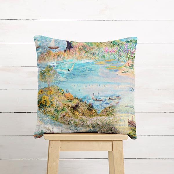 Decostof Half panama Landschap – blauw/ecru, image number 9