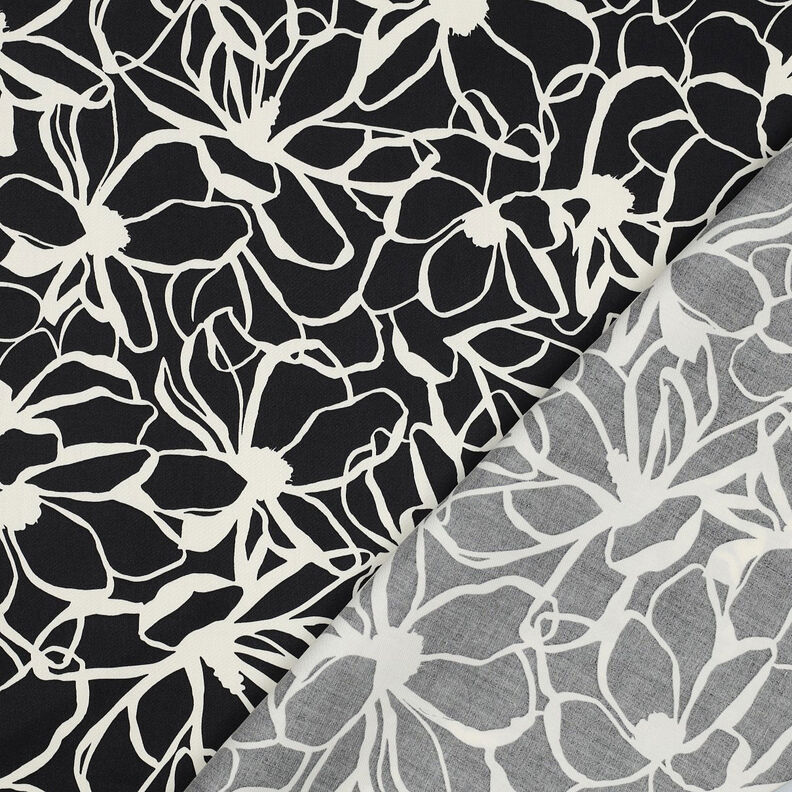 Katoensatijn Magnolia | Nerida Hansen – zwart/ecru,  image number 4
