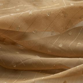 Chiffon dobby metallic krijtstreep – donkerbeige/zilver metallic, 