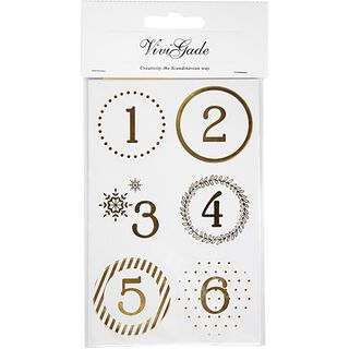 Adventskalender sticker - goud, 