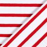 Katoenjersey smalle en brede strepen – wit/rood,  thumbnail number 4