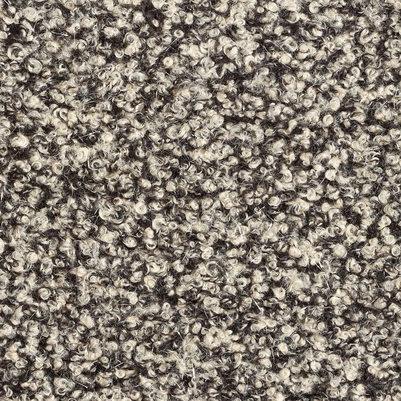 Tricot bouclé Glitterdraden melange – cashew/zwart, image number 1