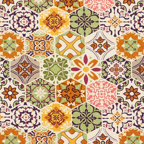 Viscosejersey boho tegels – natuur/groen, image number 1