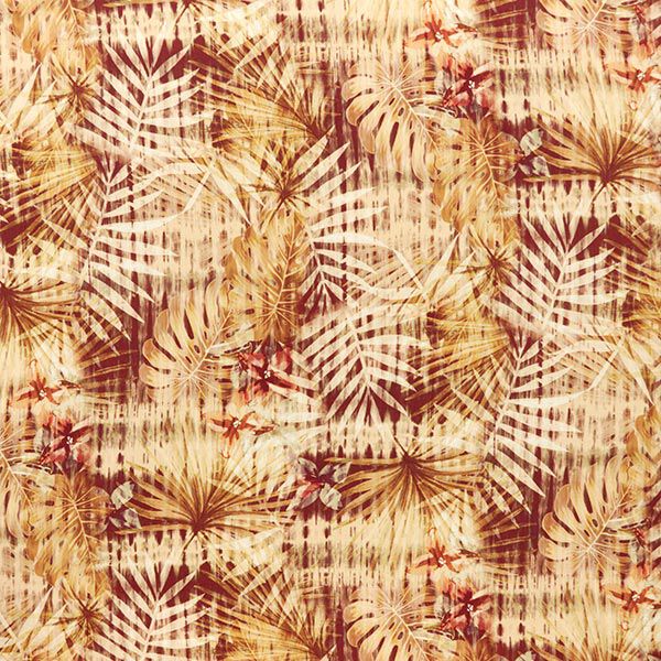 Blousestof viscose-linnen-mix prachtige bloemen – curry, image number 1
