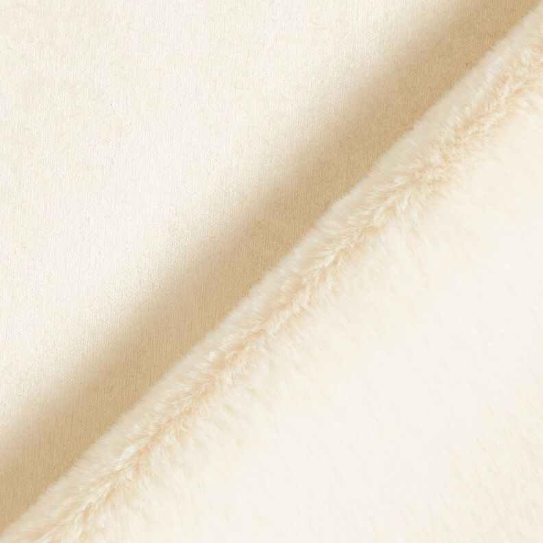 Veloursstof met imitatiebont achterkant – creme,  image number 4