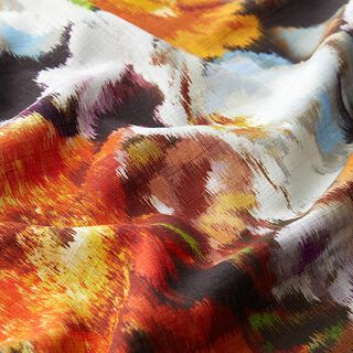 Blousestof viscose-linnenmix prachtige bloemen, 