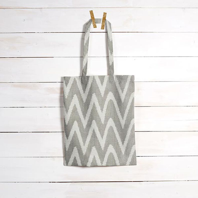 Outdoorstof jacquard Ikat patroon – lichtgrijs,  image number 7