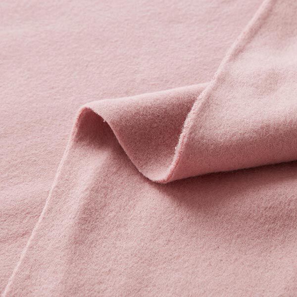 GOTS Katoenen fleece effen – oudroze, image number 3