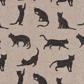 Decostof Half panama Katten – zwart, 