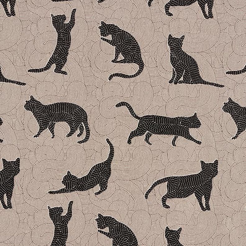 Decostof Half panama Katten – zwart, image number 1