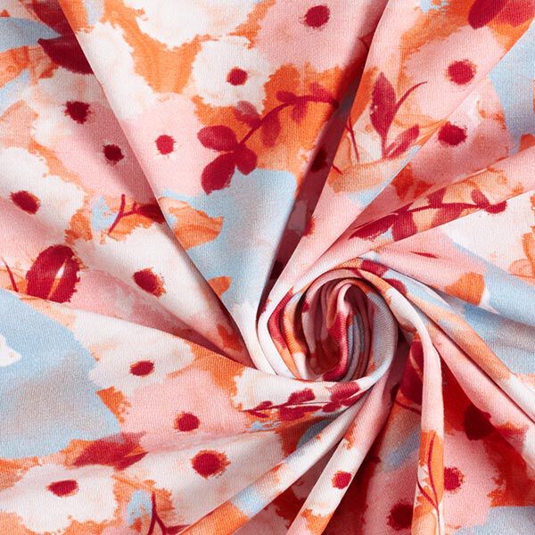 GOTS katoenjersey vogels & bloemen | Tula – roze, image number 5