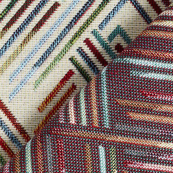 Decostof Gobelin Zigzag lijn – lichtbeige/blauw,  image number 4