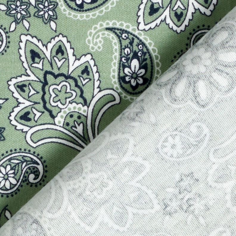 Katoenjersey Paisley – riet/wit,  image number 4