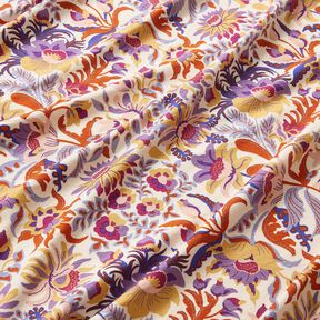 Viscosejersey Bloemen en ornamenten | Katia Fabrics – creme/lavendel, 