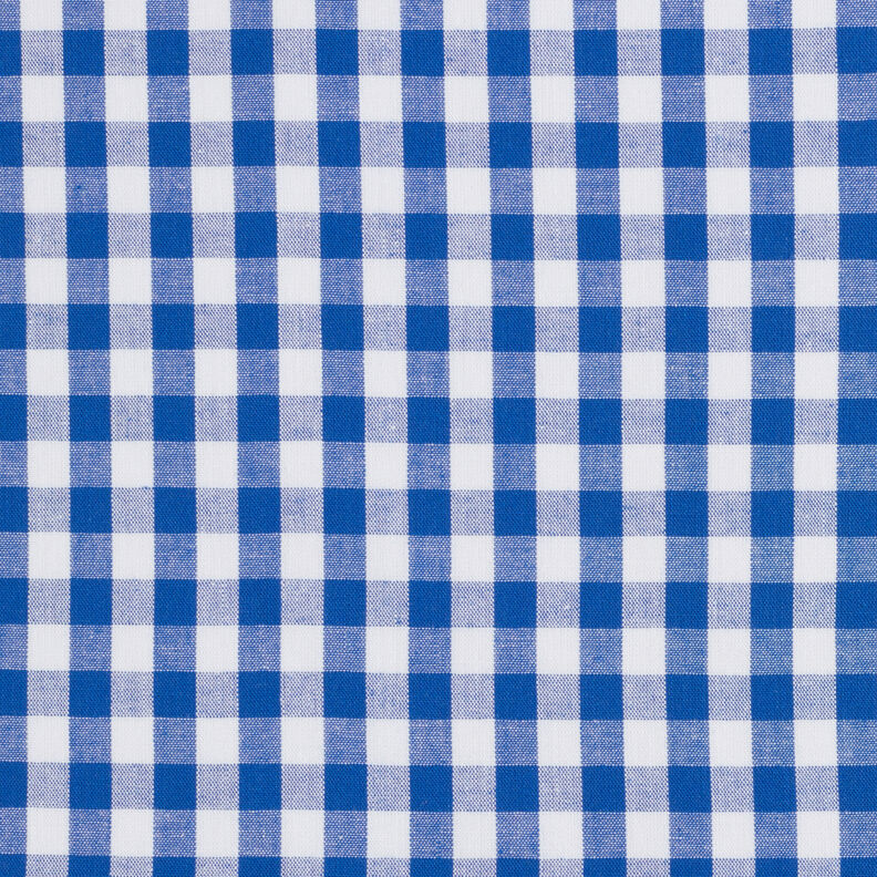 Katoenen stof Vichy ruit 1 cm – koningsblauw/wit,  image number 1