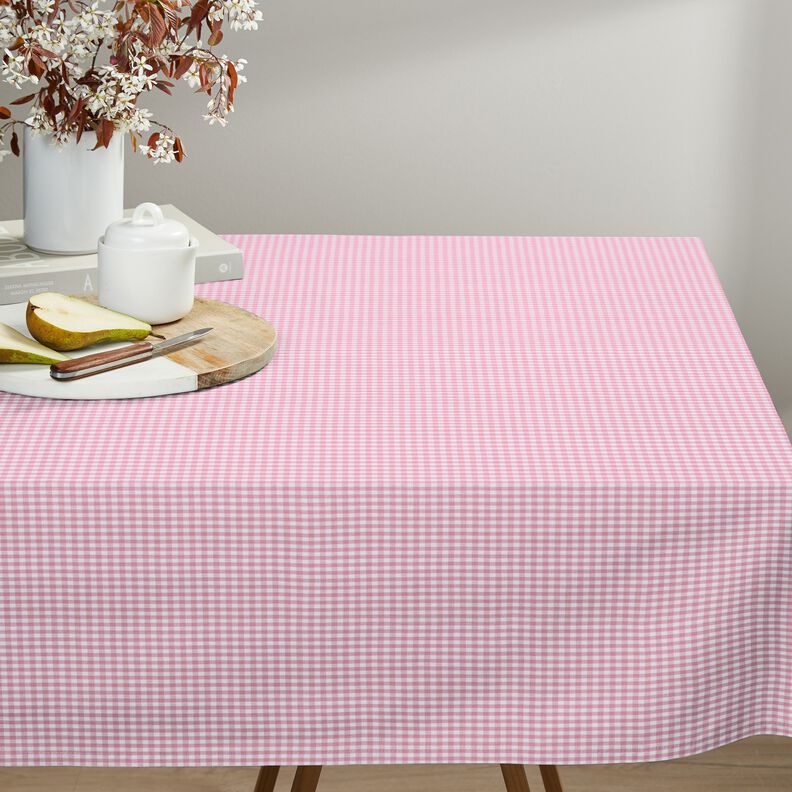 Katoenen stof Vichy ruit 0,5 cm – roze/wit,  image number 7
