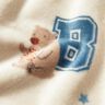 Gezellige fleece Collegejas – lichtbeige/blauw,  thumbnail number 5