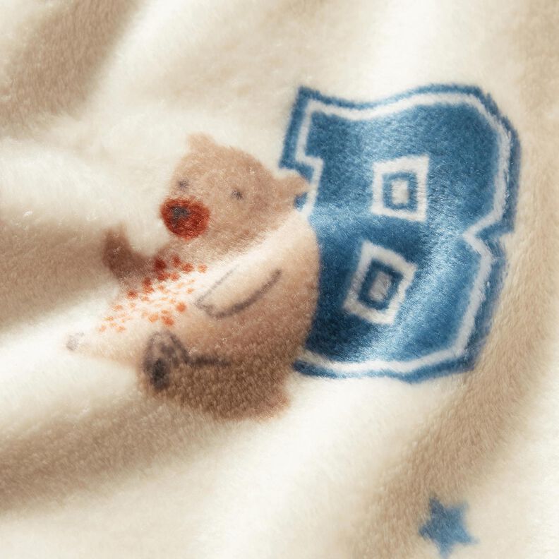 Gezellige fleece Collegejas – lichtbeige/blauw, image number 5