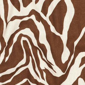 Viscose-linnen-mix Zebramotief – ecru/kastanjebruin, 