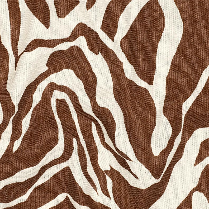 Viscose-linnen-mix Zebramotief – ecru/kastanjebruin,  image number 2
