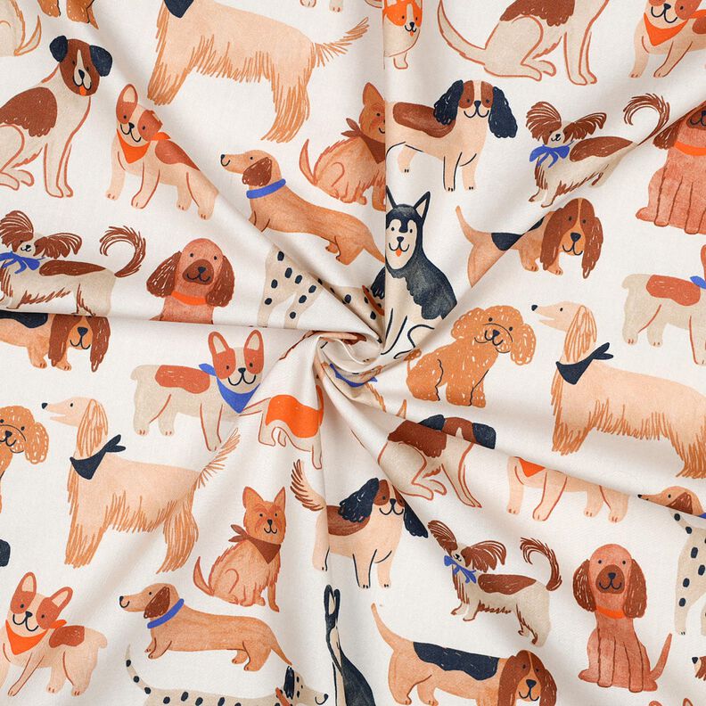 Katoenpopeline Honden Digitaal printen | Poppy Fabrics – ecru, image number 4