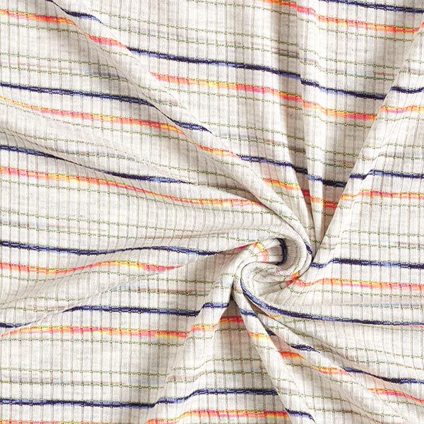 Fijne gebreide tricot neon-strepen – zilvergrijs, image number 3