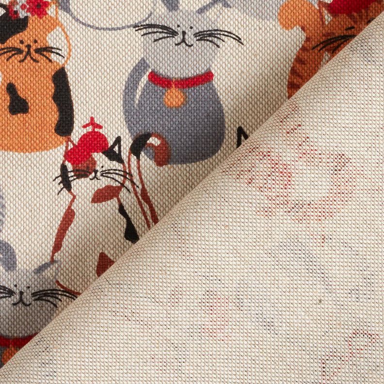 Decostof Half panama elegante katten – natuur/grijs, image number 4