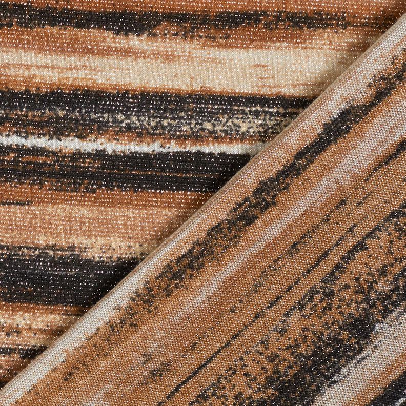 Jersey glitter vage strepen – bruin/zwart,  image number 5