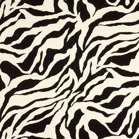 Viscose crêpe zebrapatroon – zwart/ivoor, 
