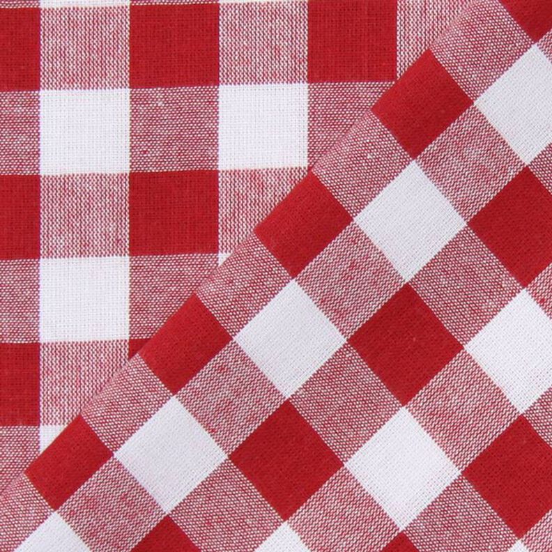 Katoenen stof Vichy ruit 1,7 cm – rood/wit,  image number 3