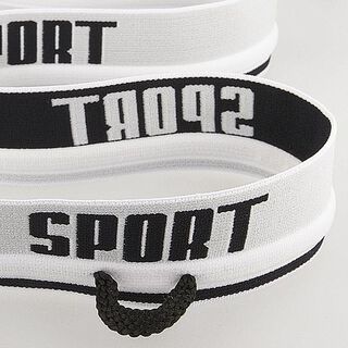 Elastische band "sport"  [ Breedte: 40 mm ] – wit/zwart, 