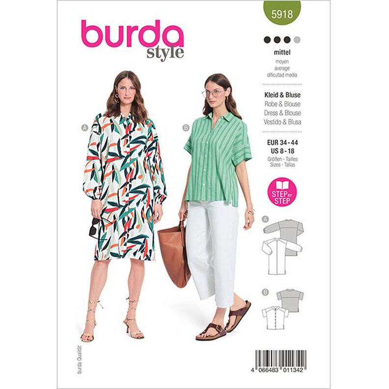 Jurk/Blouse  | Burda 5918 | 34-44,  image number 1