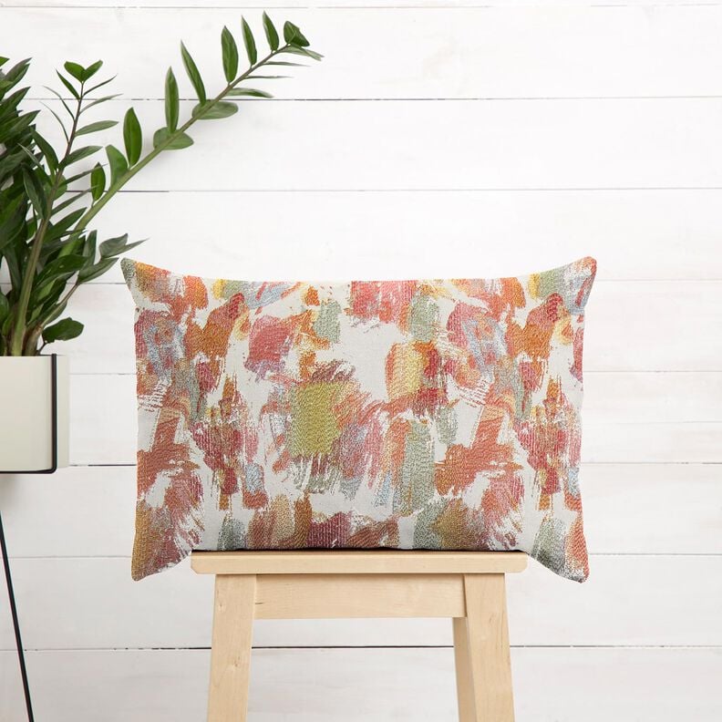 Decostof Gobelin abstracte kunst – lichtbeige/licht bessen,  image number 5