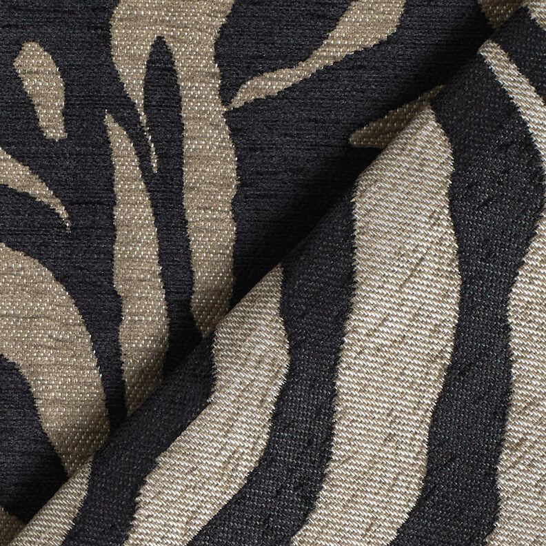 Bekledingsstof Jacquard Zebra – kaki/zwart, image number 4