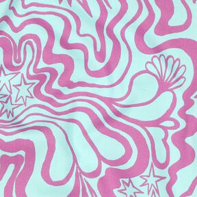 Katoenpopeline The Wanderer | Nerida Hansen – ijsblauw/purper, 