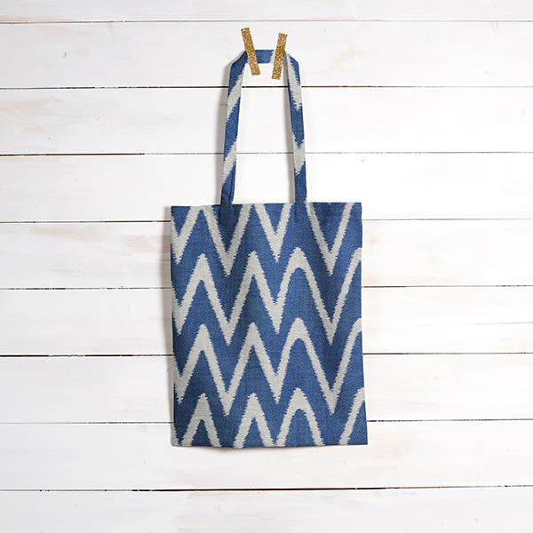 Outdoorstof jacquard Ikat patroon – blauw,  image number 7