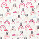 Mousseline/dubbel gehaakte stoffen Panda's op regenbogen – wit/roze,  thumbnail number 1