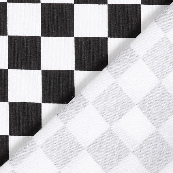 Katoenjersey Schaakbord [18 mm] – zwart/wit,  image number 4