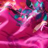 Badpakstof Aquarelbloemen – purper/wit,  thumbnail number 2