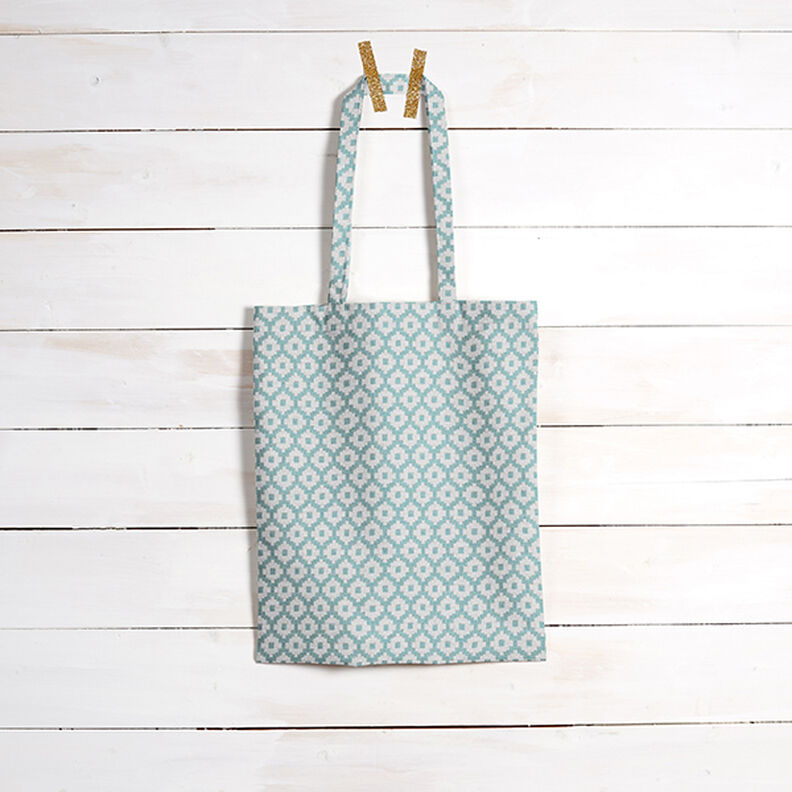 Outdoorstof jacquard Ruiten – mint,  image number 7