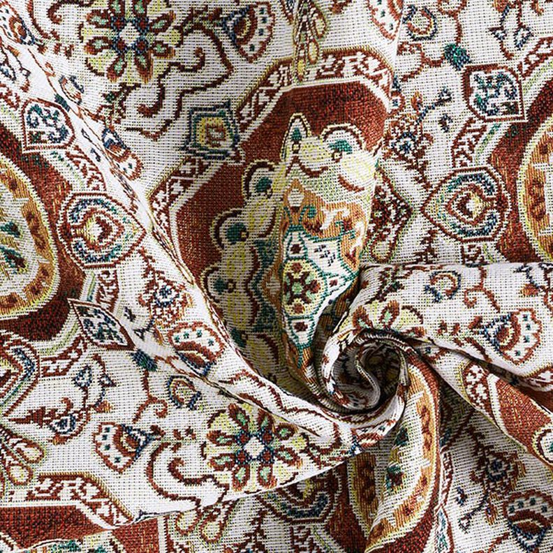 Decostof Gobelin oosterse mandala – karmijnrood/ivoor,  image number 3