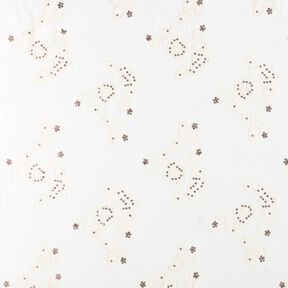 Fijne corduroy borduursels en paillettenbloemen – creme, 