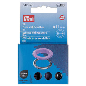 Oogjes met sluitringen [20 stuks | Ø 11 mm] | Prym – lila/zilver metallic, 