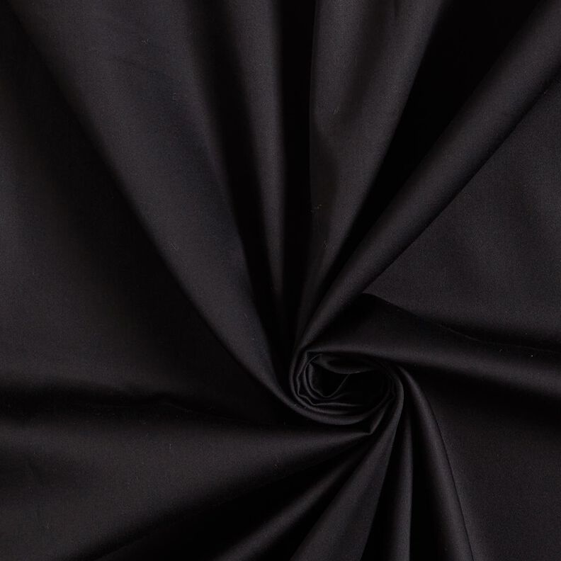 Katoensatijn Effen – zwart,  image number 1