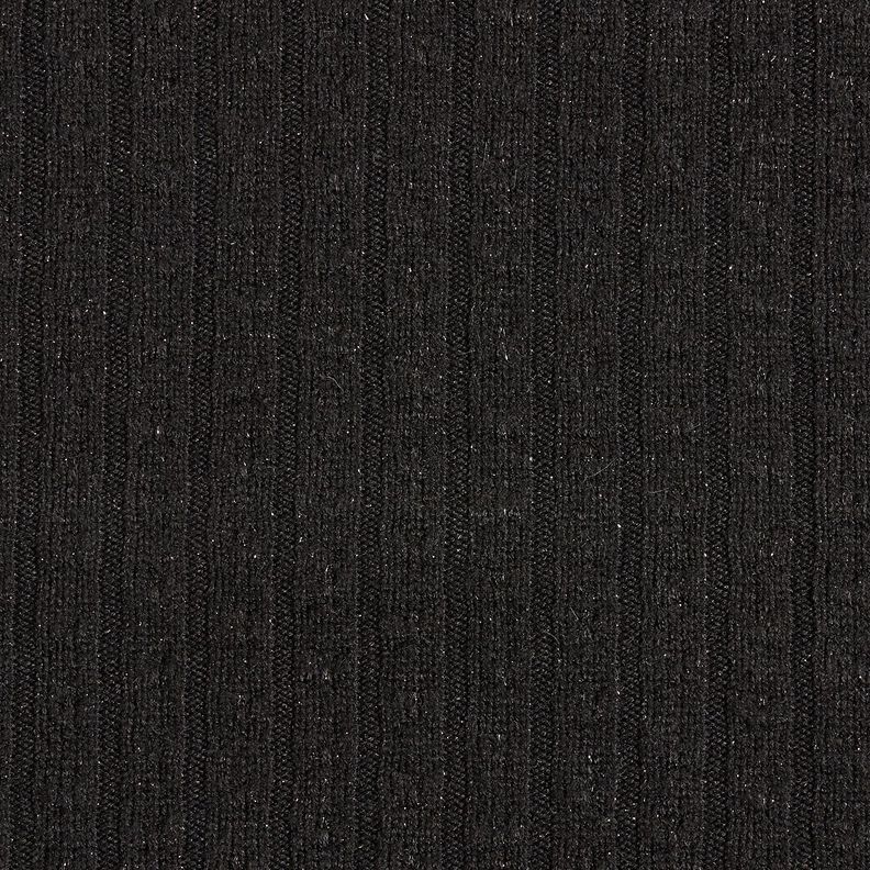 Breistof Ajour elegante glitterstrepen – zwart,  image number 1