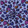 Sweatshirt geruwd kleurrijke harten | Poppy Fabrics – staalblauw,  thumbnail number 3