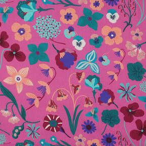 Katoenpopeline Meadow Flower Digitaal printen | Nerida Hansen – pink/petroleum, 